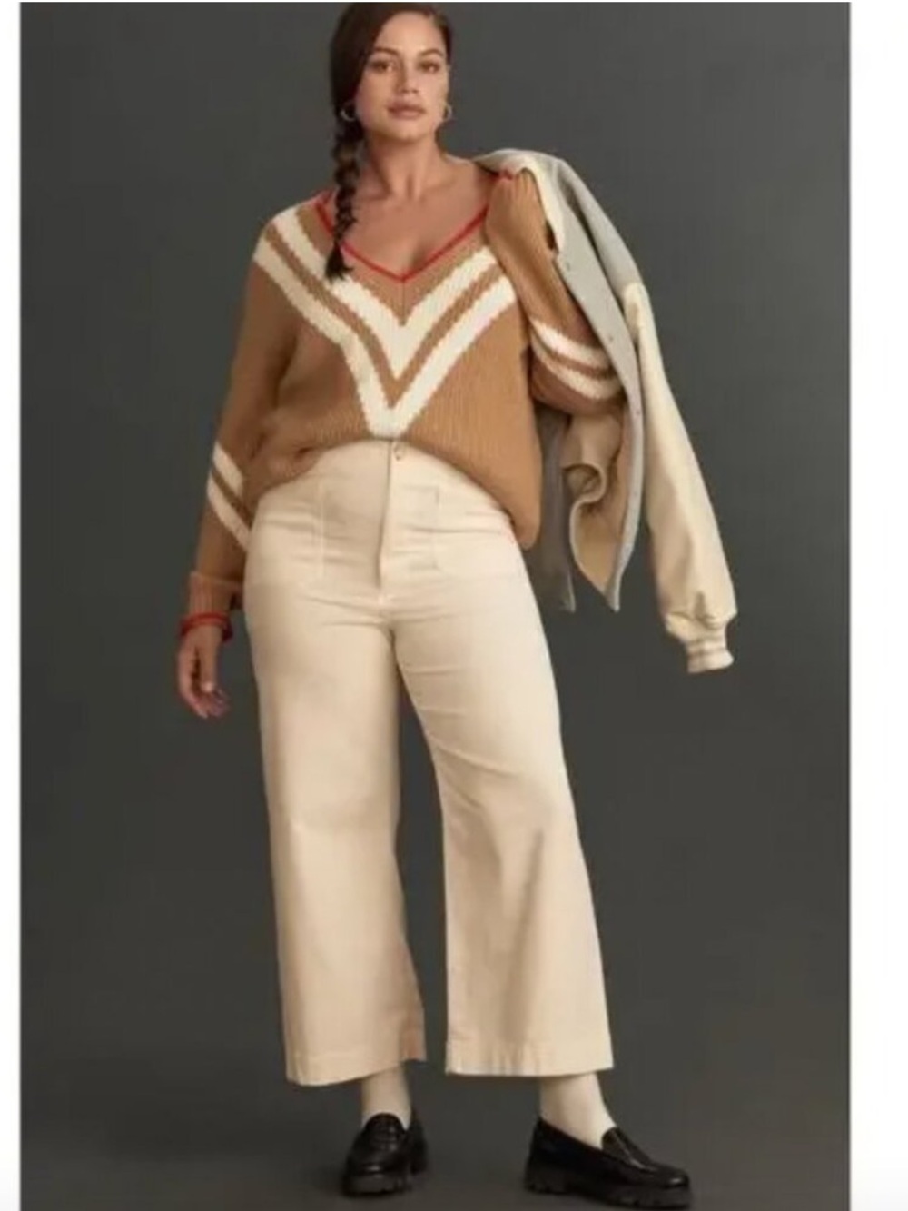 NWT Maeve Anthropologie Colette Full Length Corduroy Wide Leg Pant Plus Size 24W